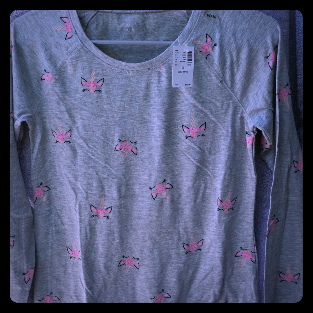 New cute long sleeve unicorn top